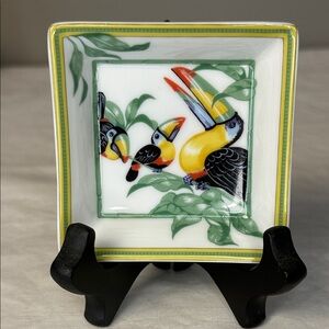 Hermès “Toucans” Porcelain Mini Vide Poche Dish, 3.1"